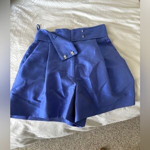 Emporio Armani Cobalt High-Waist Pleated Women’s Shorts